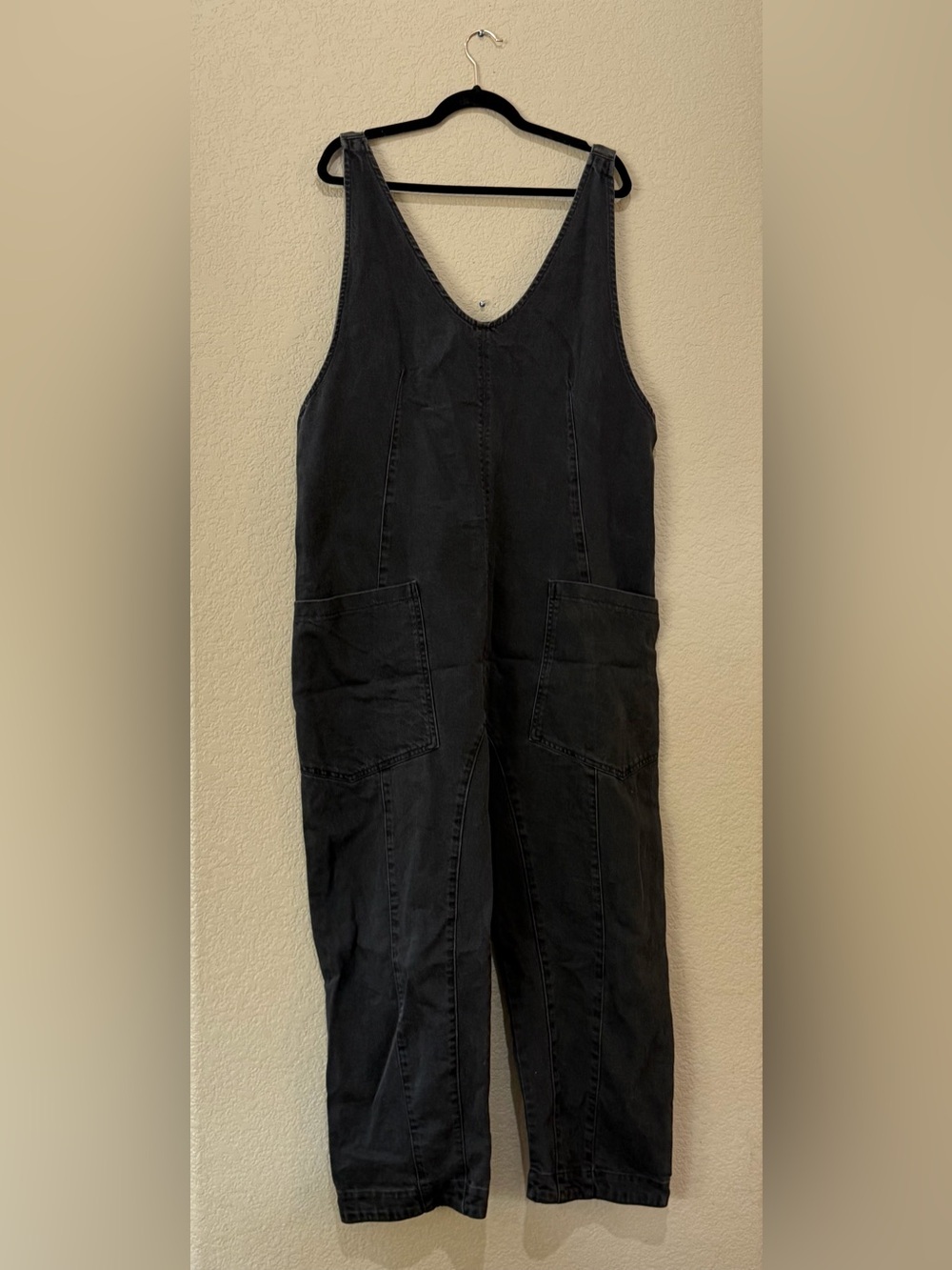 Free People We The Free High Roller Denim Jumpsuit, Sz MD